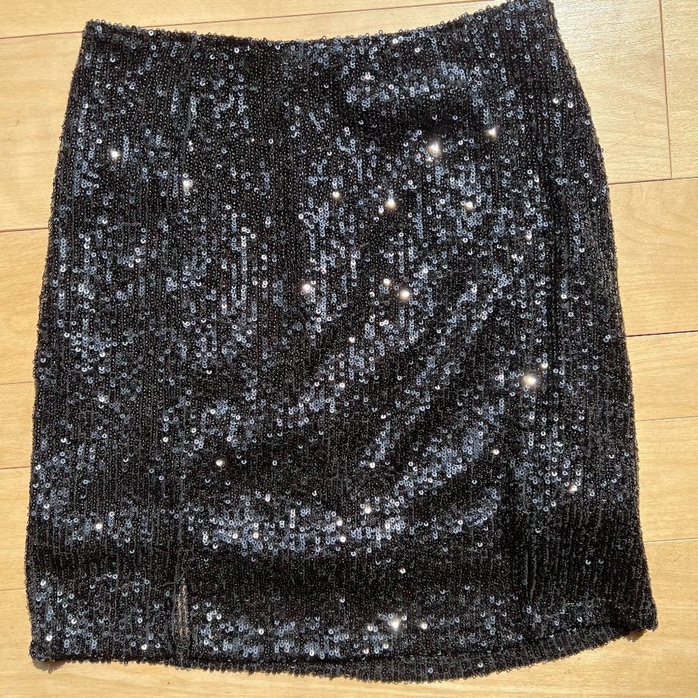Black Sequin Mini Skirt Size 5
